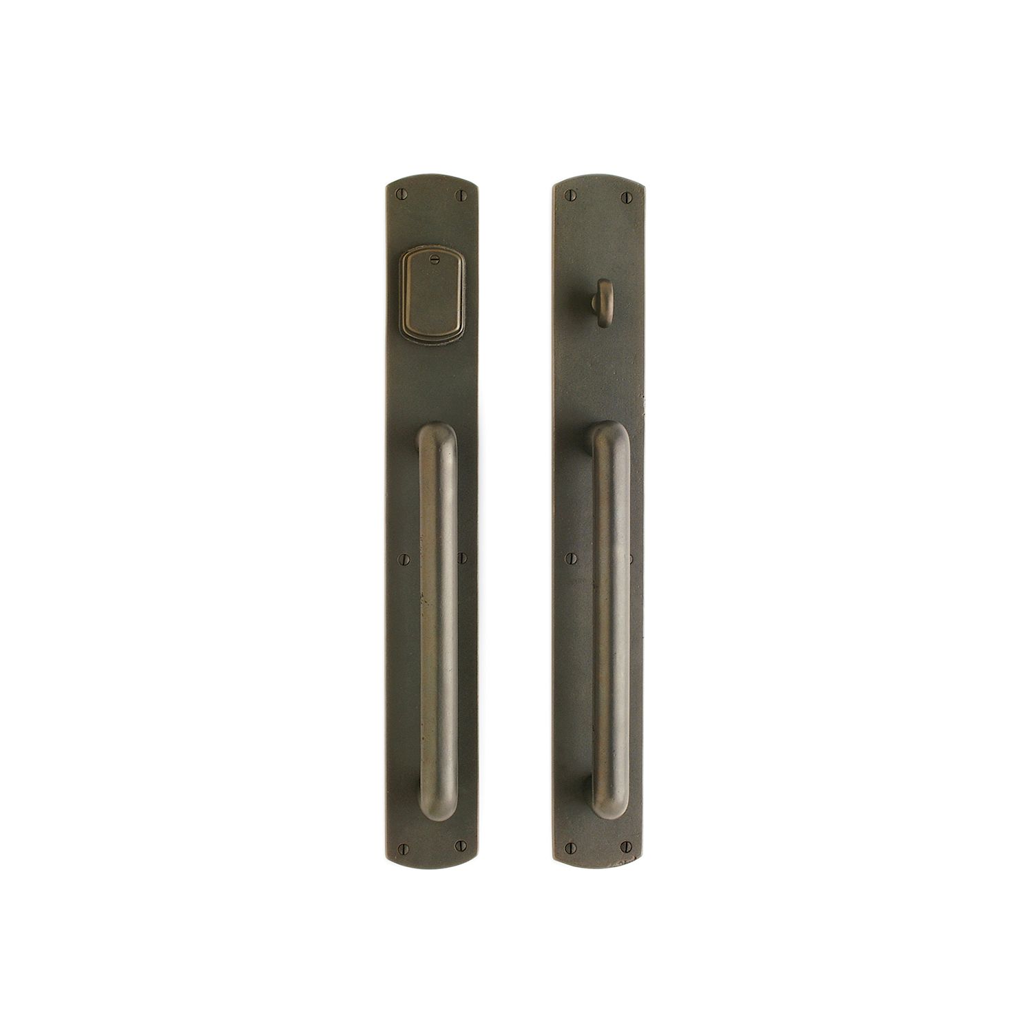 uego Empujar y Jalar Curved 2 3/4" x 20" — Rocky Mountain Hardware bronce macizo