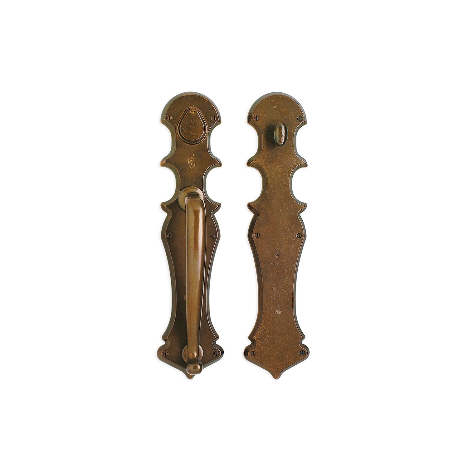 uego Empujar y Jalar Fleur de Lis Gothic 4 3/16" x 18" — Rocky Mountain Hardware bronce macizo
