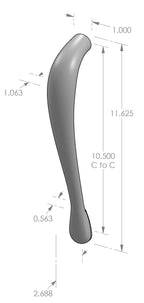 Curved Grip Handle (GH-712) — dibujo de especificaciones y dimensiones
