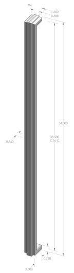 Deco Grip Handle (GH-961-34) — dibujo de especificaciones y dimensiones