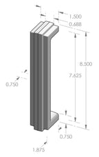 Deco Grip Handle (GH-961) — dibujo de especificaciones y dimensiones