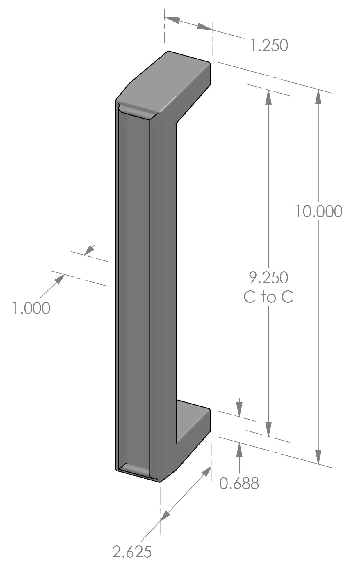 Ridge Grip Handle (GH-994R) — dibujo de especificaciones y dimensiones