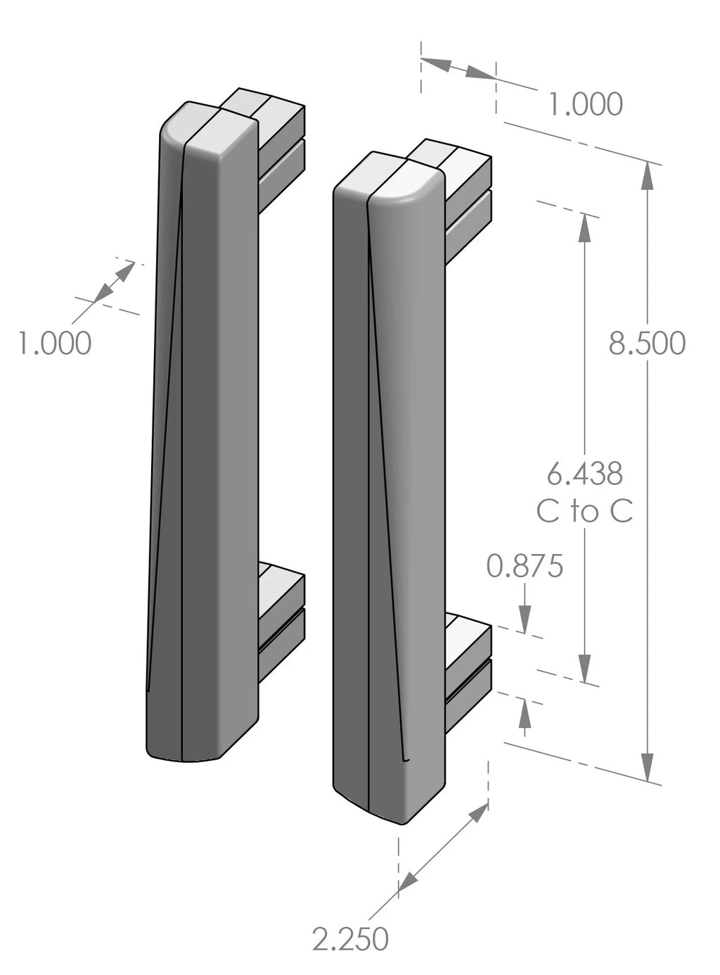 Kyoto Mentori Grip Handle (GH-KYO-M85) — dibujo de especificaciones y dimensiones
