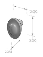 Oval Dome Door Knob (K-219) — dibujo de especificaciones y dimensiones