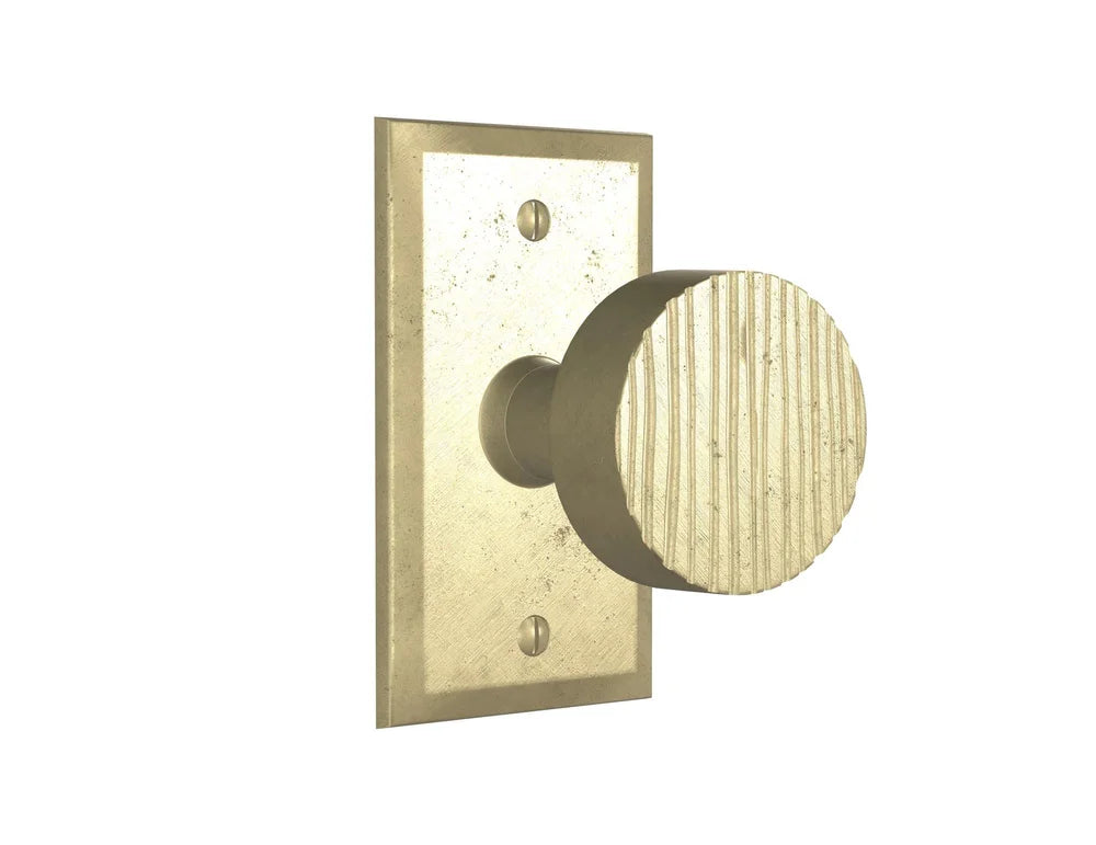 Small Corduroy Round Door Knob — Shown with P-404 in S1 Finish