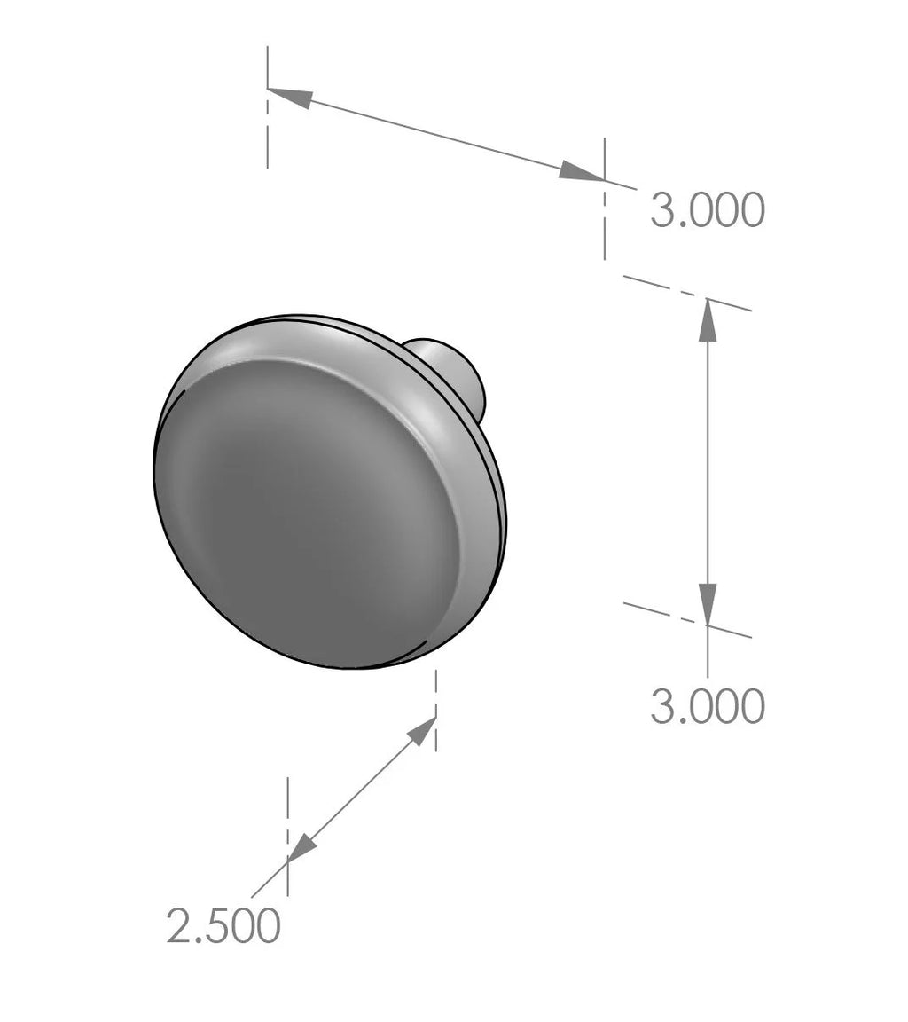 Big Ridge Knob (K-244) — dibujo de especificaciones y dimensiones