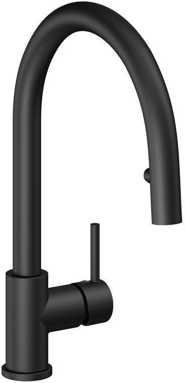 California Faucets CF Limited Llave de Cocina Extraible con Rociador de Boton Oculto - Manija de Barra - Negro Mate