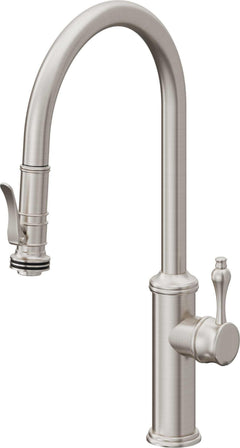 California Faucets Davoli Llave de Cocina Extraíble Tradicional - Surtidor Alto - Acero Inoxidable Ultra