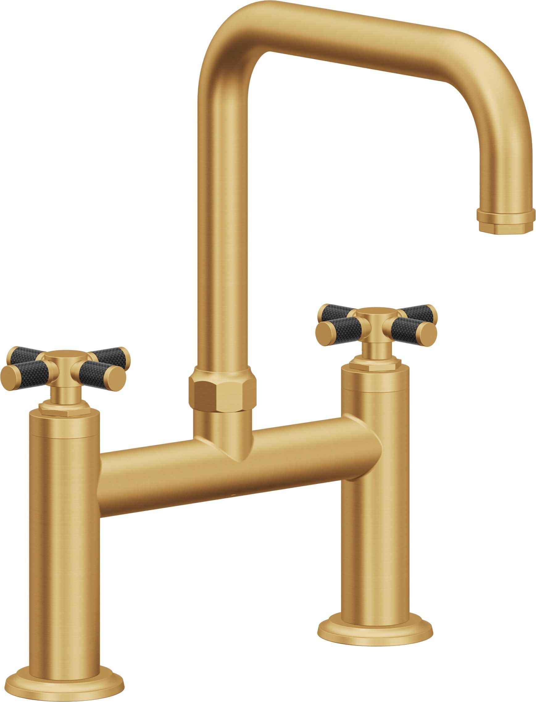 California Faucets Descanso Llave de Cocina Tipo Puente Industrial - Pico Cuadrado