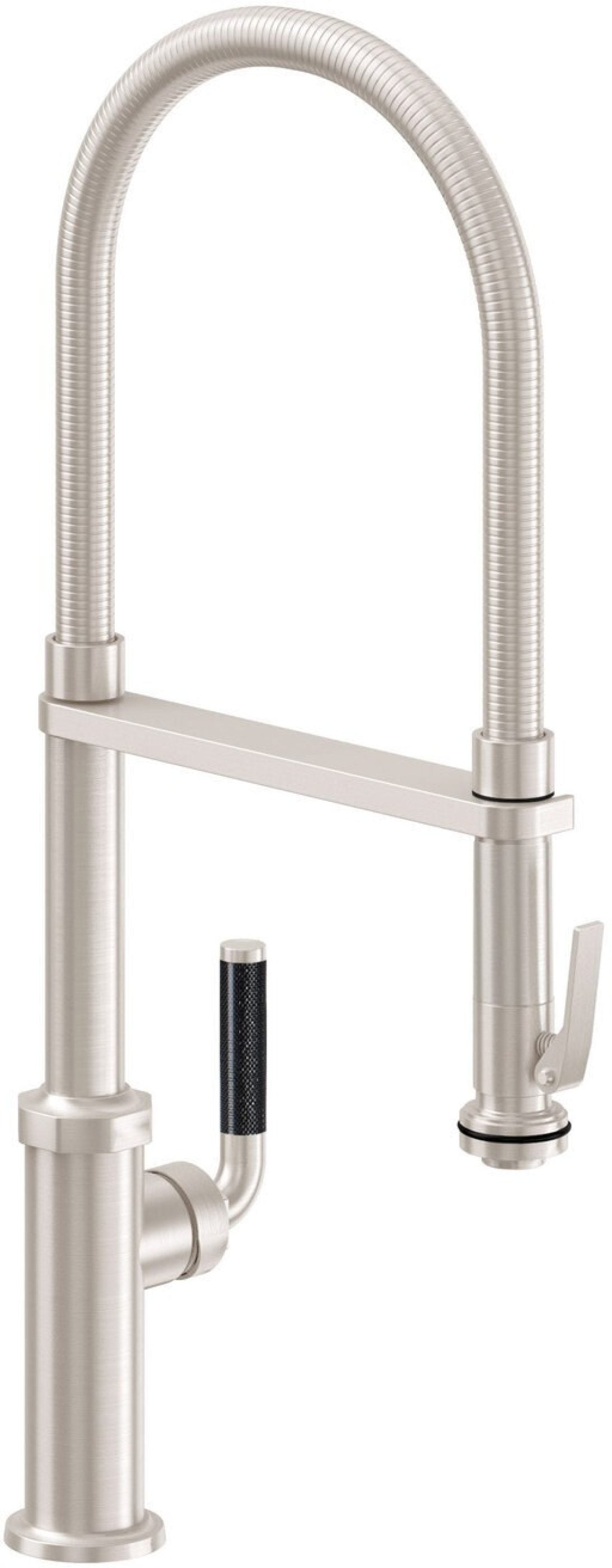 California Faucets Descanso Llave de Cocina Culinaria Extraíble Industrial con Rociador de Compresión - Níquel Satinado