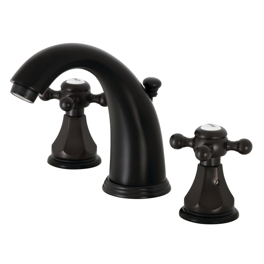 Kingston Brass Metropolitan - Llave de Lavabo Widespread (3 Orificios), con Dos Manerales — Negro Mate