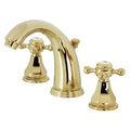 Kingston Brass Metropolitan - Llave de Lavabo Widespread (3 Orificios), con Dos Manerales — Latón Pulido