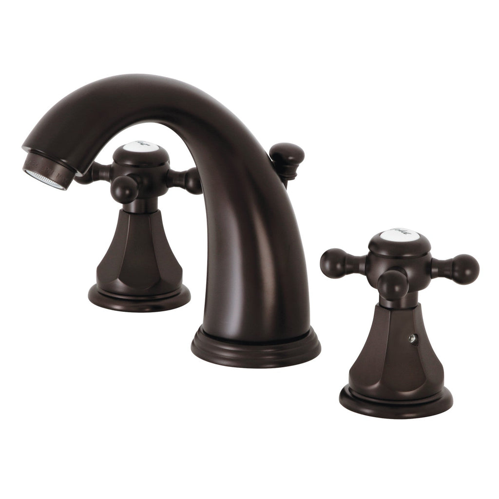 Kingston Brass Metropolitan - Llave de Lavabo Widespread (3 Orificios), con Dos Manerales — Bronce Aceitado