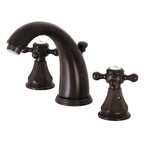 Kingston Brass Metropolitan - Llave de Lavabo Widespread (3 Orificios), con Dos Manerales — Bronce Aceitado