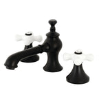 Kingston Brass Vintage - Llave de Lavabo Widespread (3 Orificios), con Dos Manerales — Negro Mate
