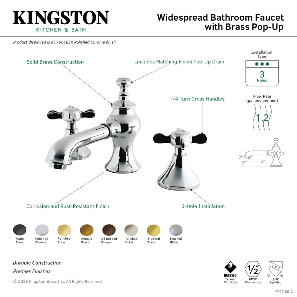 Kingston Brass Essex - Llave de Lavabo Widespread (3 Orificios), con Dos Manerales — Guía de Instalación 1