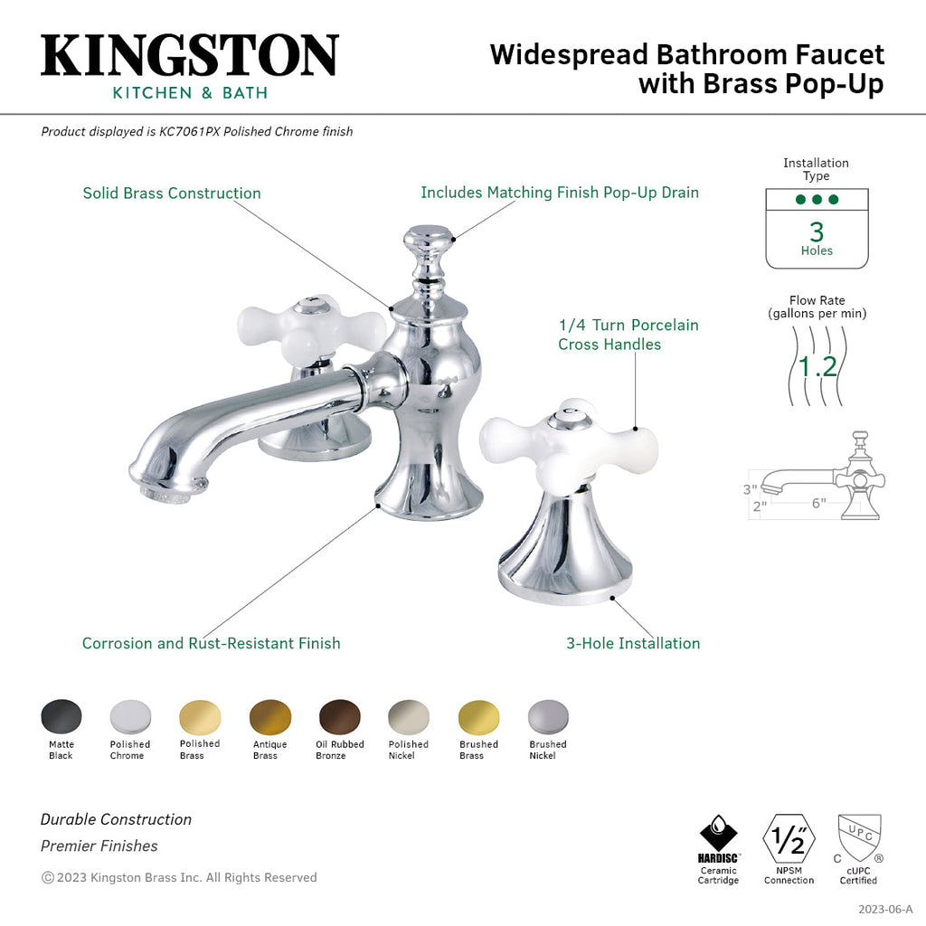 Kingston Brass Vintage - Llave de Lavabo Widespread (3 Orificios), con Dos Manerales — Guía de Instalación 1