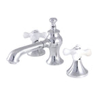 Kingston Brass Vintage - Llave de Lavabo Widespread (3 Orificios), con Dos Manerales — Cromo Pulido