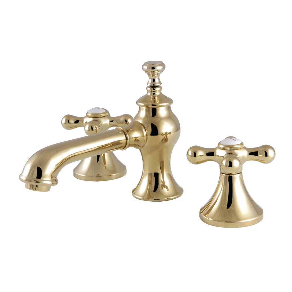 Kingston Brass Vintage - Llave de Lavabo Widespread (3 Orificios), con Dos Manerales — Latón Pulido