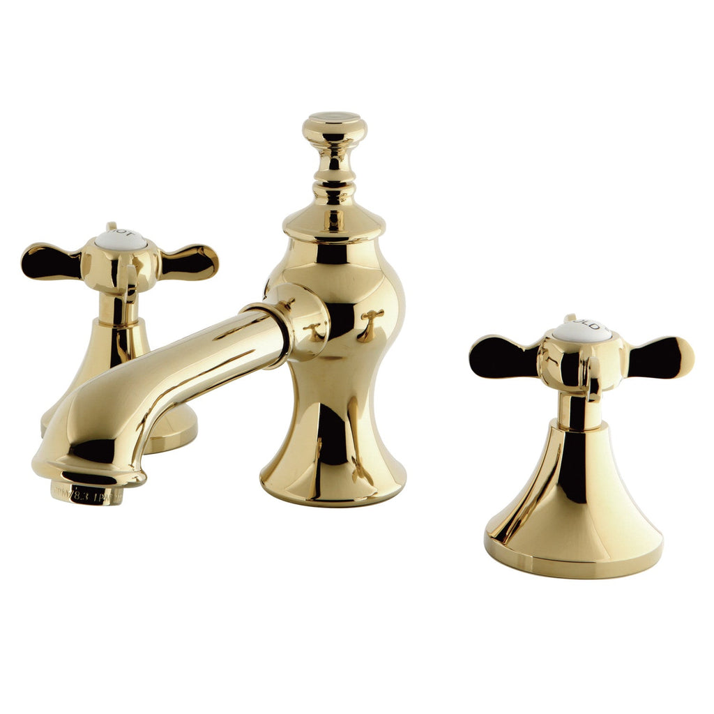 Kingston Brass Essex - Llave de Lavabo Widespread (3 Orificios), con Dos Manerales — Latón Pulido
