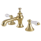 Kingston Brass Vintage - Llave de Lavabo Widespread (3 Orificios), con Dos Manerales — Latón Pulido