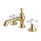 Kingston Brass Vintage - Llave de Lavabo Widespread (3 Orificios), con Dos Manerales — Latón Pulido