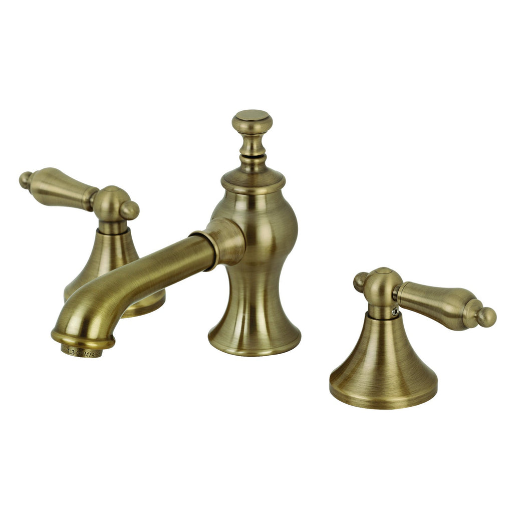 Kingston Brass Vintage - Llave de Lavabo Widespread (3 Orificios), con Dos Manerales — Latón Antiguo