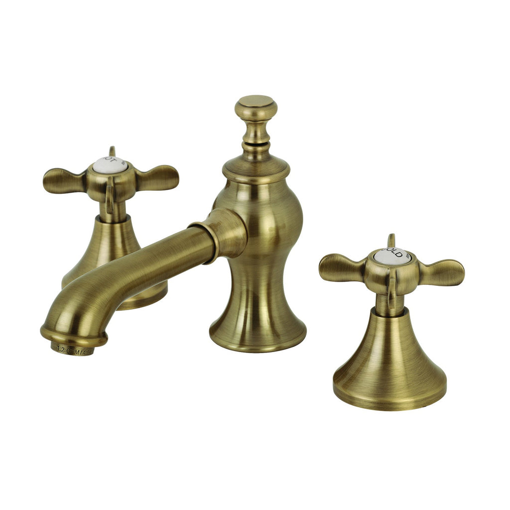Kingston Brass Essex - Llave de Lavabo Widespread (3 Orificios), con Dos Manerales — Latón Antiguo