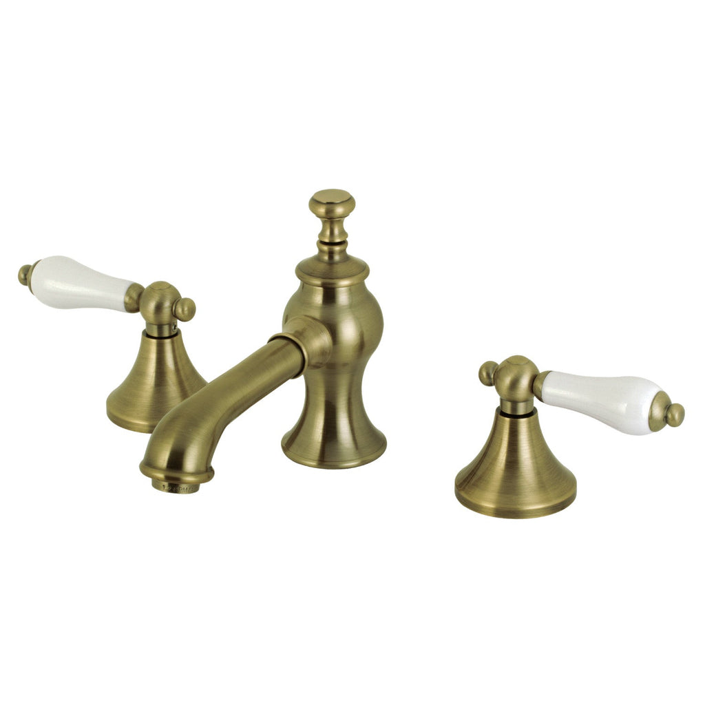 Kingston Brass Vintage - Llave de Lavabo Widespread (3 Orificios), con Dos Manerales — Latón Antiguo