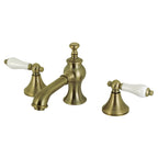 Kingston Brass Vintage - Llave de Lavabo Widespread (3 Orificios), con Dos Manerales — Latón Antiguo