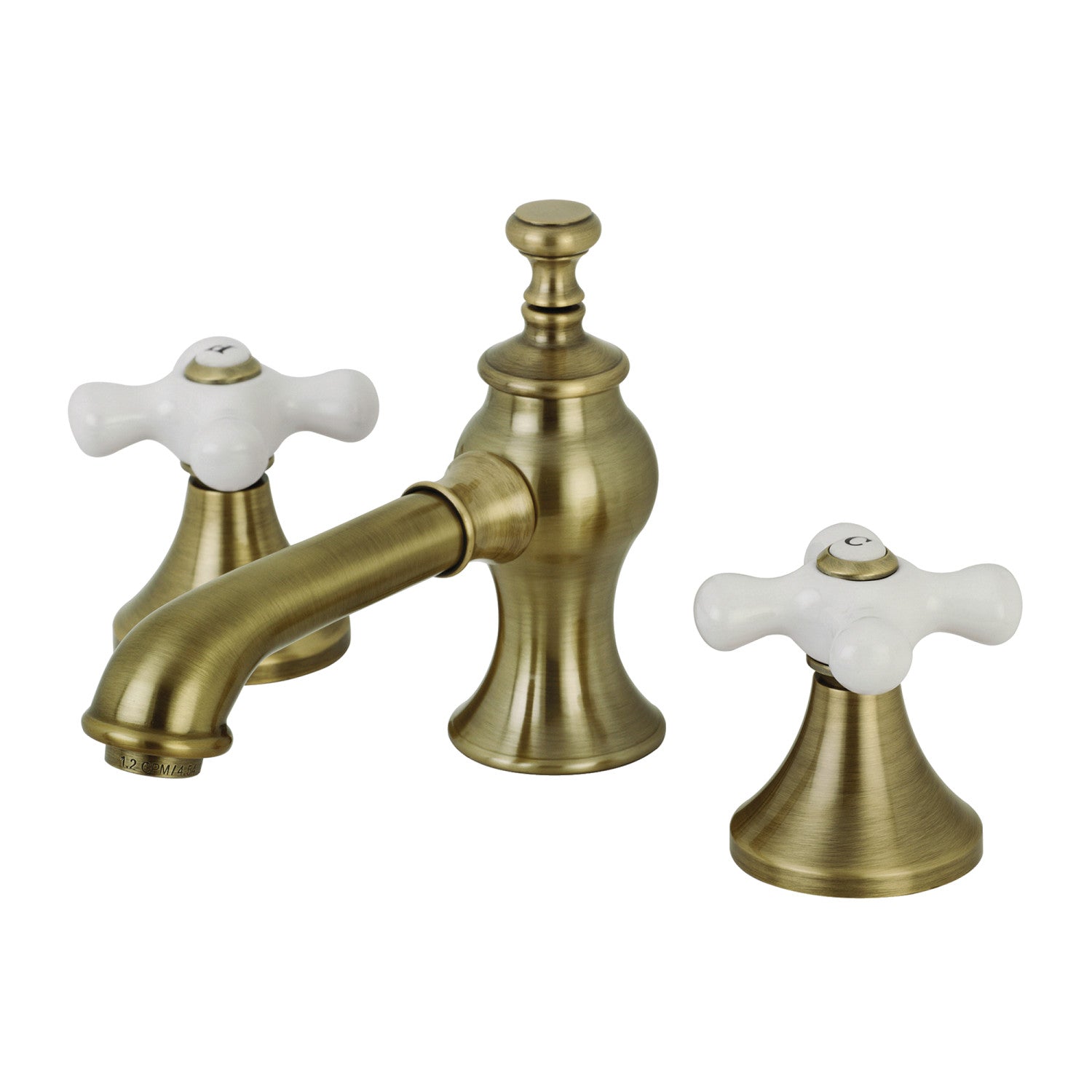 Kingston Brass Vintage - Llave de Lavabo Widespread (3 Orificios), con Dos Manerales — Latón Antiguo