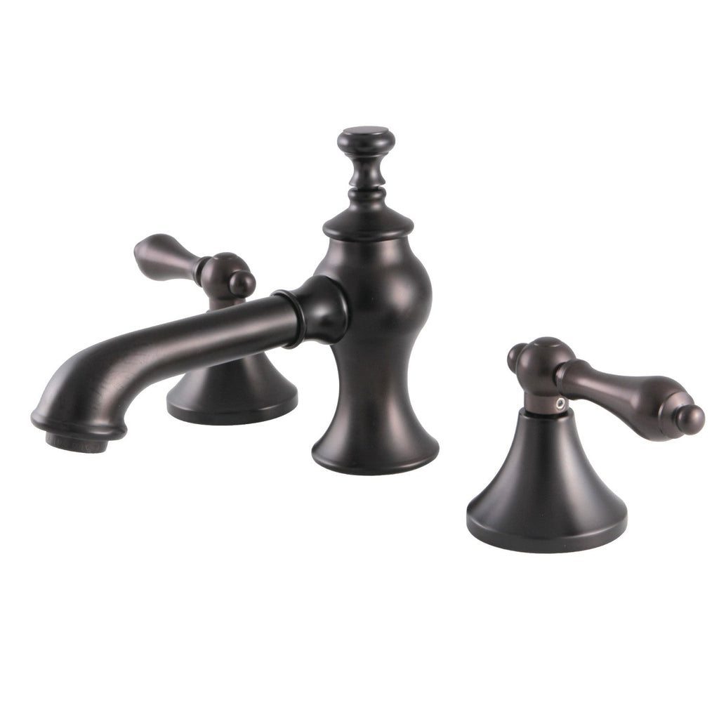 Kingston Brass Vintage - Llave de Lavabo Widespread (3 Orificios), con Dos Manerales — Bronce Aceitado