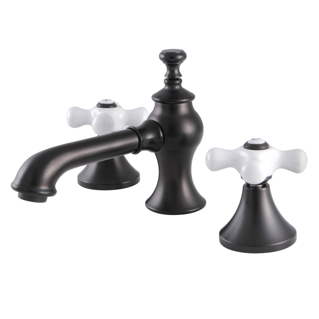 Kingston Brass Vintage - Llave de Lavabo Widespread (3 Orificios), con Dos Manerales — Bronce Aceitado