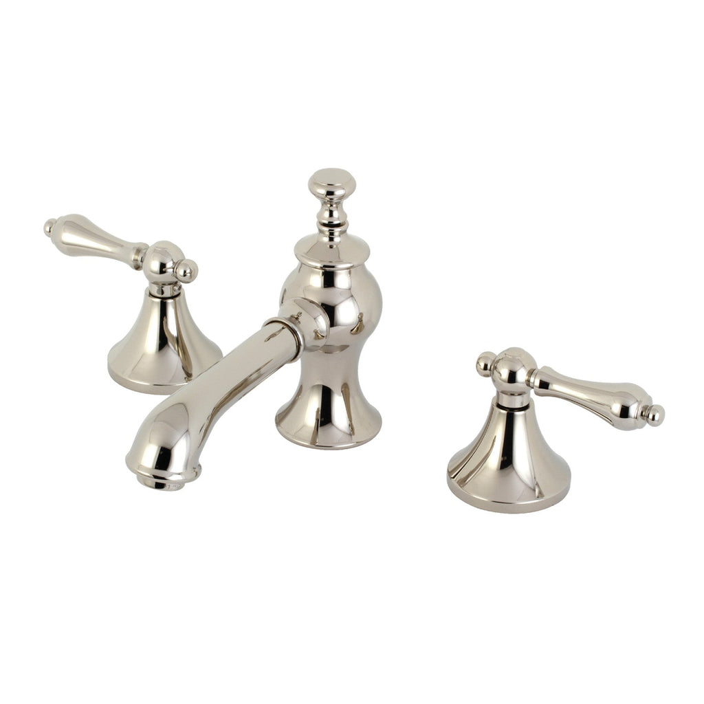 Kingston Brass Vintage - Llave de Lavabo Widespread (3 Orificios), con Dos Manerales — Níquel Pulido