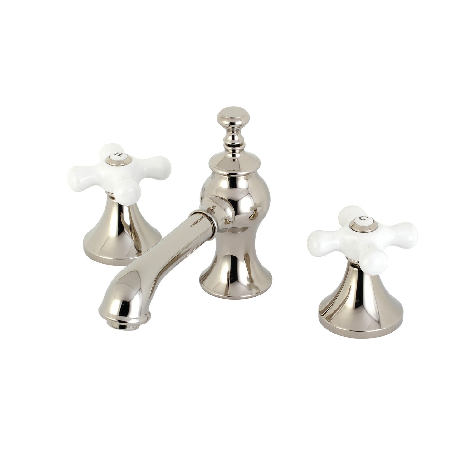 Kingston Brass Vintage - Llave de Lavabo Widespread (3 Orificios), con Dos Manerales — Níquel Pulido