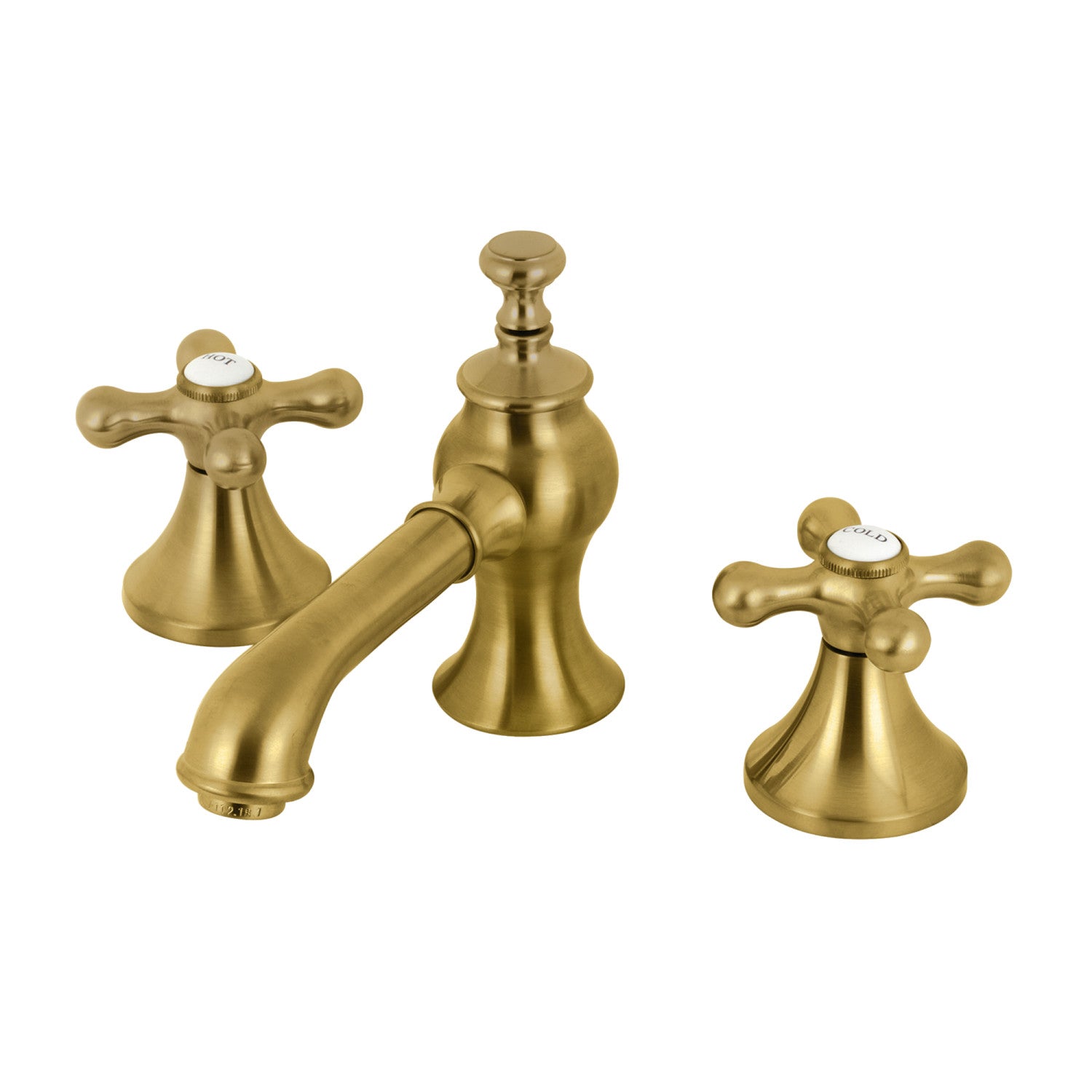 Kingston Brass Vintage - Llave de Lavabo Widespread (3 Orificios), con Dos Manerales — Latón Cepillado
