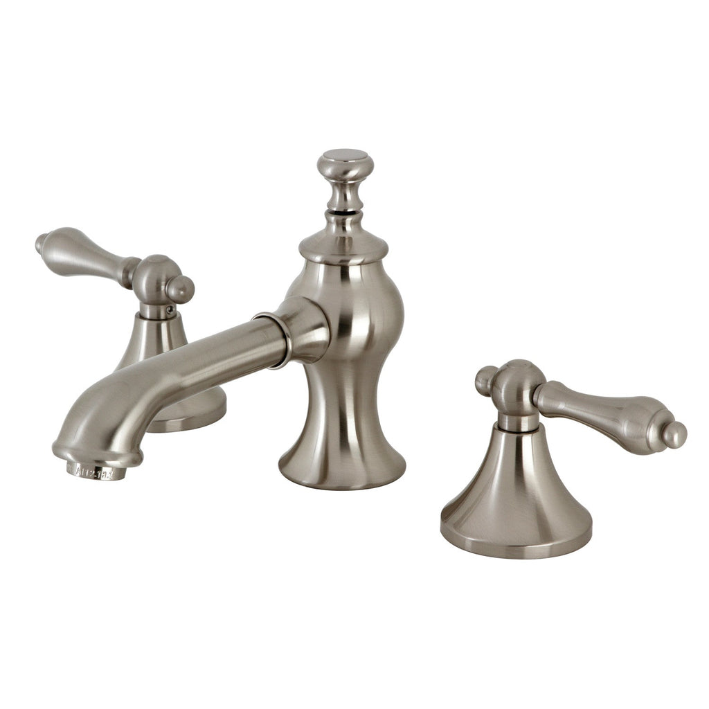 Kingston Brass Vintage - Llave de Lavabo Widespread (3 Orificios), con Dos Manerales — Níquel Cepillado