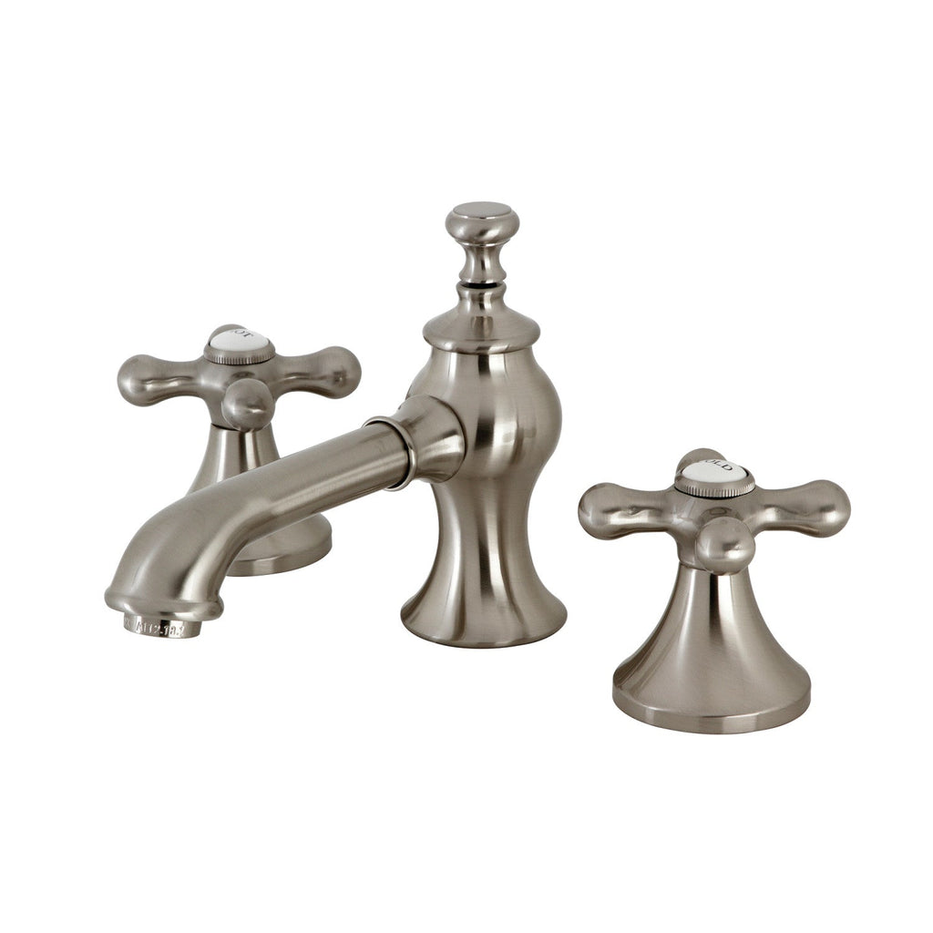 Kingston Brass Vintage - Llave de Lavabo Widespread (3 Orificios), con Dos Manerales — Níquel Cepillado