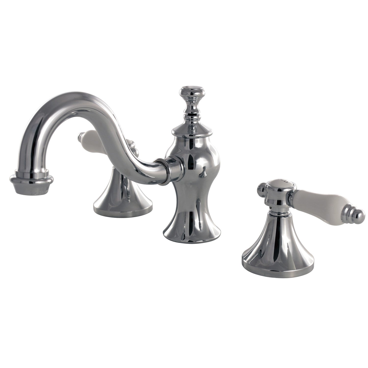 Kingston Brass Bel-Air - Llave de Lavabo Widespread (3 Orificios), con Dos Manerales — Cromo Pulido