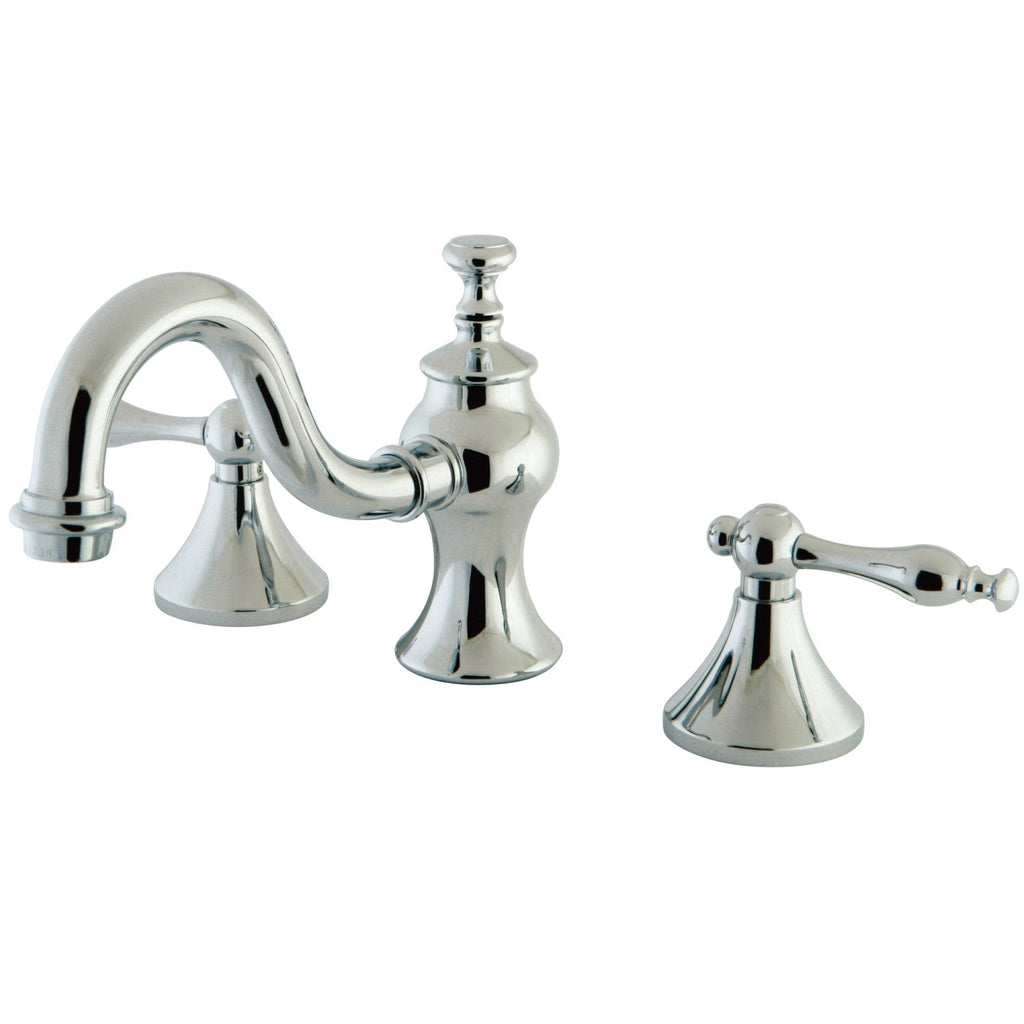 Kingston Brass Naples - Llave de Lavabo Widespread (3 Orificios), con Dos Manerales — Cromo Pulido