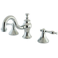 Kingston Brass Naples - Llave de Lavabo Widespread (3 Orificios), con Dos Manerales — Cromo Pulido