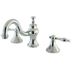 Kingston Brass Naples - Llave de Lavabo Widespread (3 Orificios), con Dos Manerales — Cromo Pulido