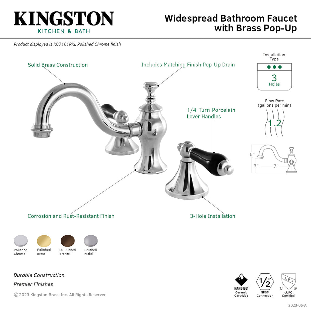 Kingston Brass Duchess - Llave de Lavabo Widespread (3 Orificios), con Dos Manerales — Guía de Instalación 1