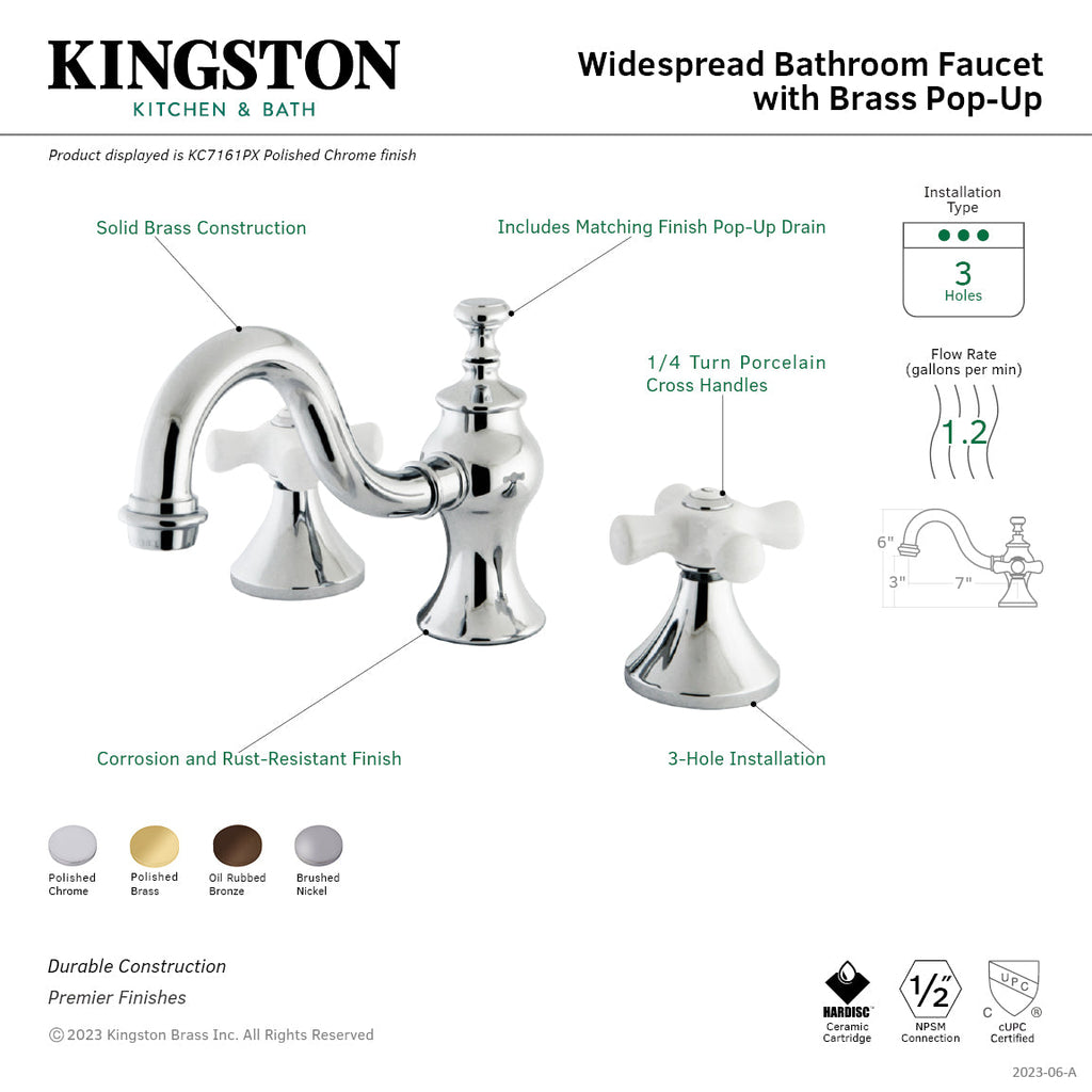 Kingston Brass Heirloom - Llave de Lavabo Widespread (3 Orificios), con Dos Manerales — Guía de Instalación 1