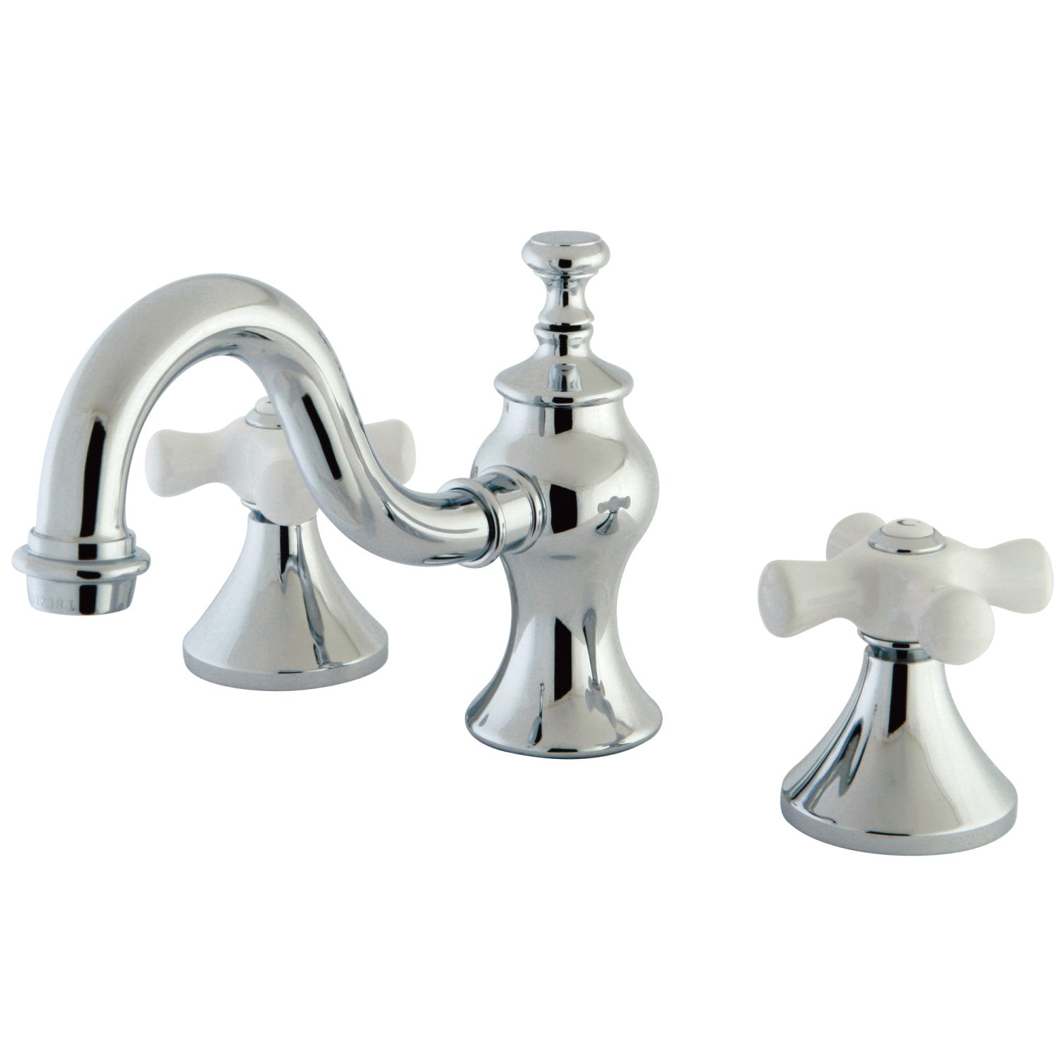 Kingston Brass Heirloom - Llave de Lavabo Widespread (3 Orificios), con Dos Manerales — Cromo Pulido