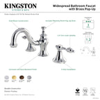 Kingston Brass Tudor - Llave de Lavabo Widespread (3 Orificios), con Dos Manerales — Guía de Instalación 1