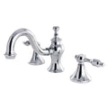 Kingston Brass Tudor - Llave de Lavabo Widespread (3 Orificios), con Dos Manerales — Cromo Pulido