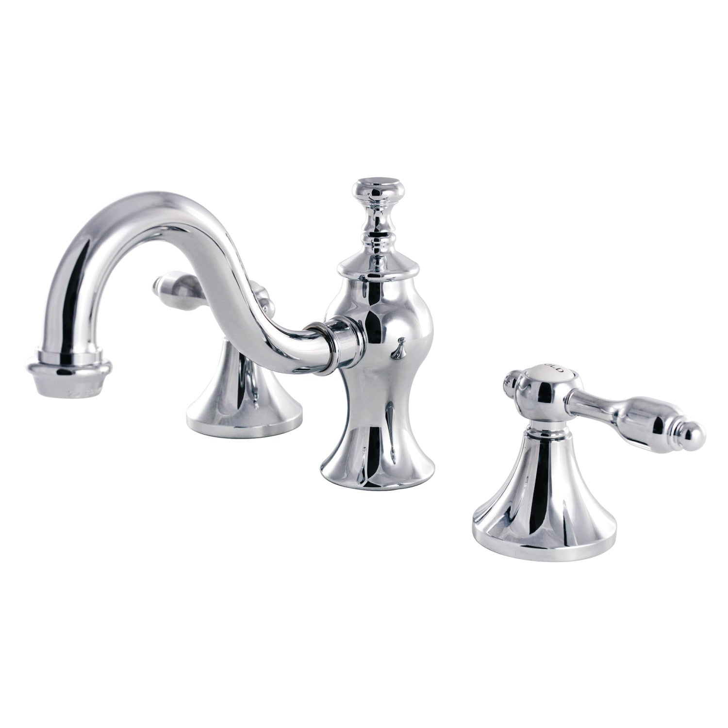 Kingston Brass Tudor - Llave de Lavabo Widespread (3 Orificios), con Dos Manerales — Cromo Pulido