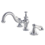 Kingston Brass Wilshire - Llave de Lavabo Widespread (3 Orificios), con Dos Manerales — Cromo Pulido