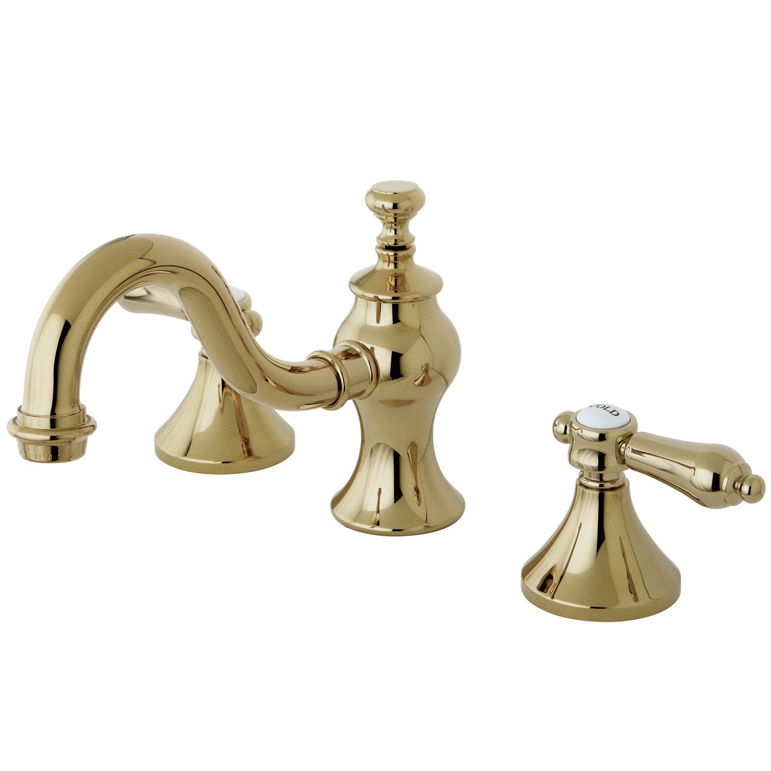 Kingston Brass Bel-Air - Llave de Lavabo Widespread (3 Orificios), con Dos Manerales — Latón Pulido